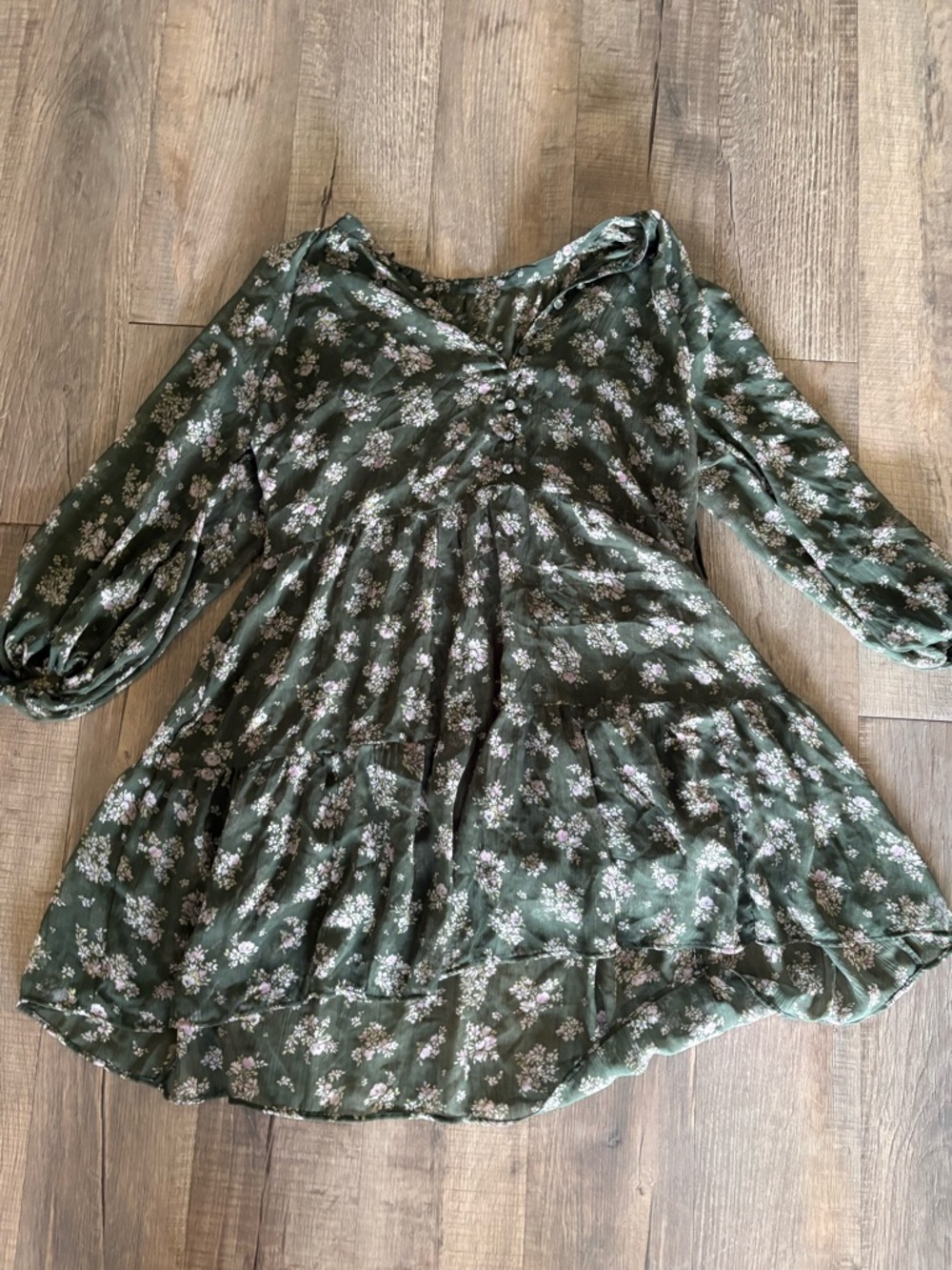 Abercrombie & Fitch Womens Green Floral Dress